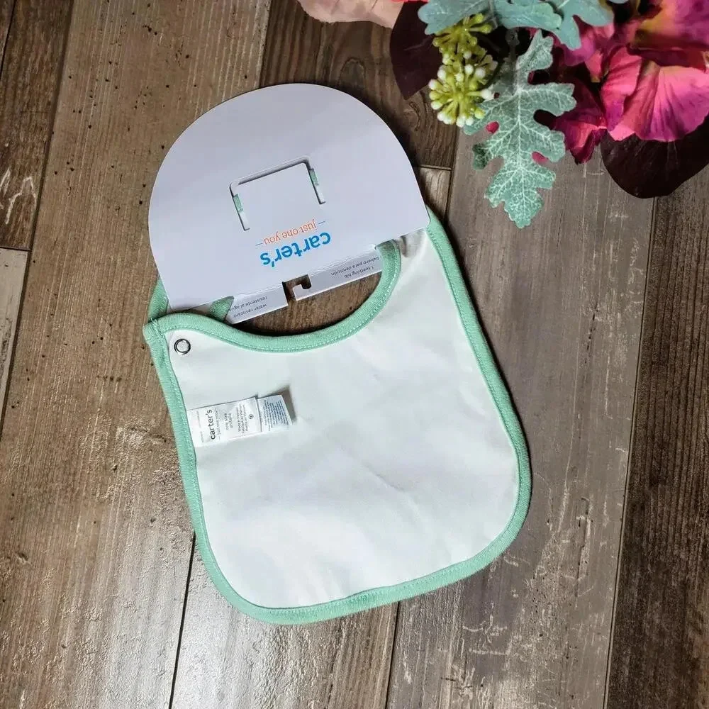 NWT Carter's Just One You My First Easter Teething Bib White Green ONE SIZE